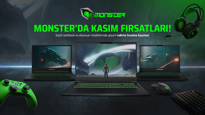 Yüksek Performanslı Monster Notebook’larda Kasım Ayına Özel İndirimler